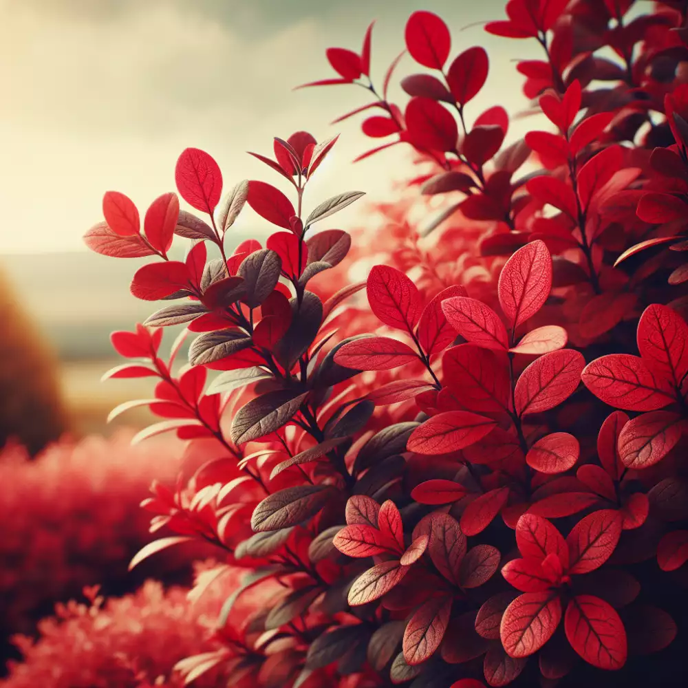 okrasné keře červené listy
